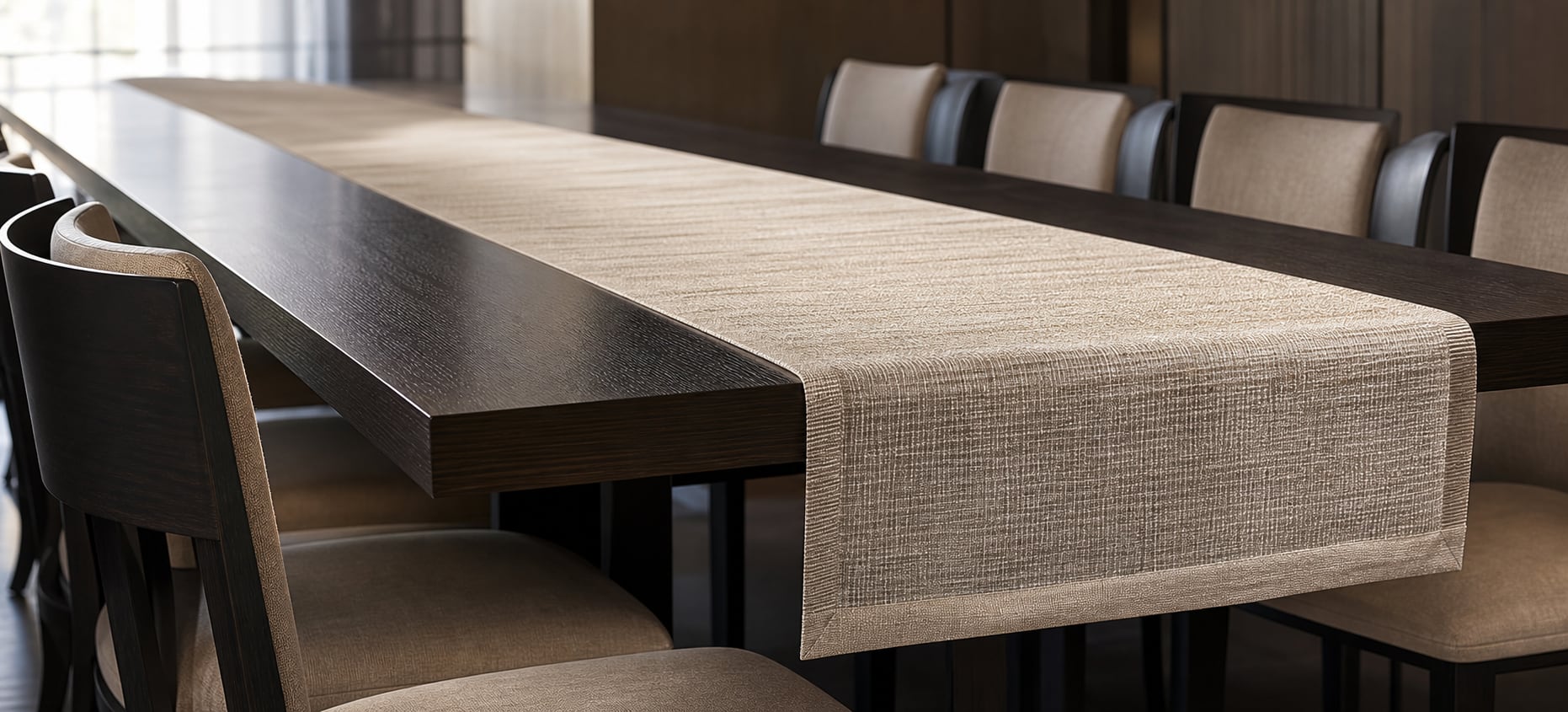Table Runners prepared for professional dine hospitality use