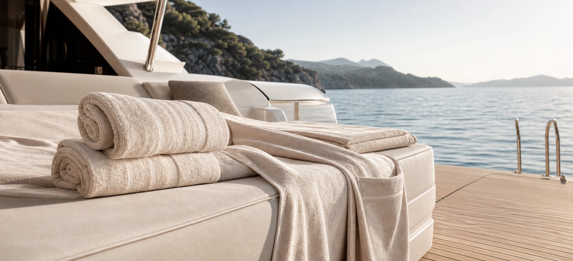Deck & Beach Towels prepared for professional life on board hospitality use