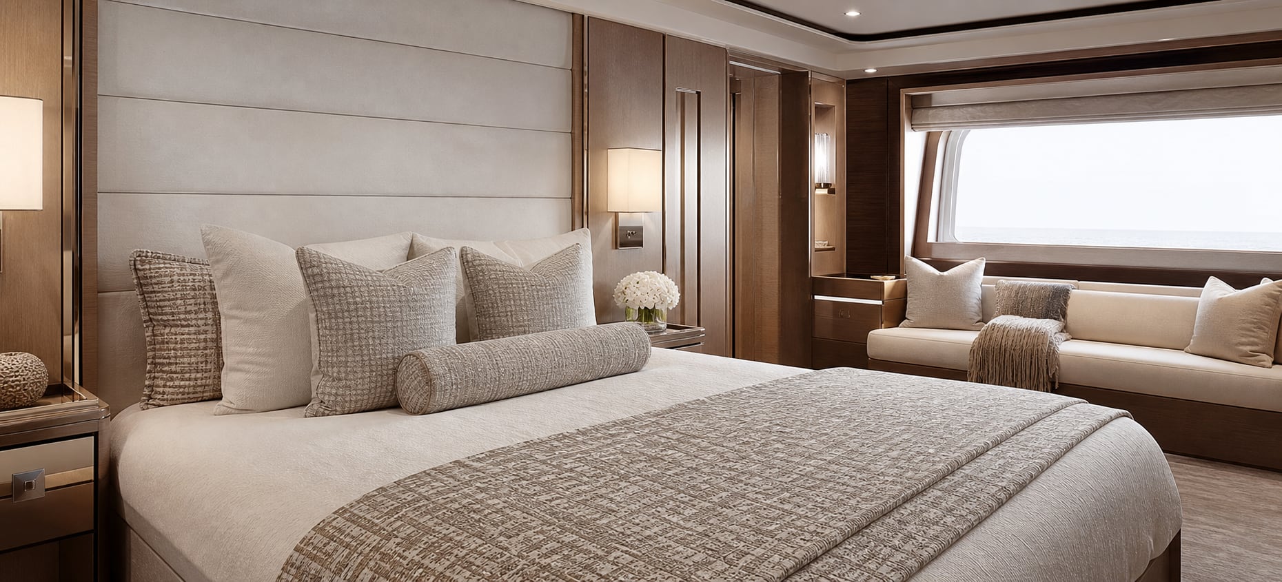 Decorative Textiles prepared for professional life on board hospitality use